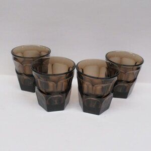 4 - Westmoreland Glass Brown ASHBURTON #1885 4 3/4 In 9 Oz Old Fashion Tumblers